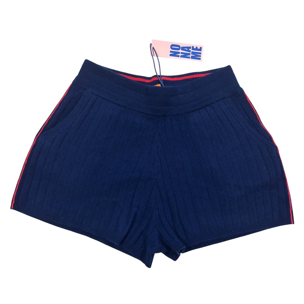 15-100 NO NAME Women's NWT $295 100% Cashmere Indigo Shorts Medium